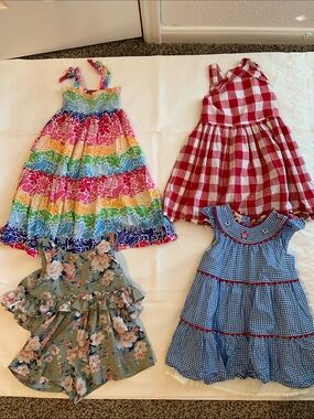 Girls Rainbow Tiered Sundress - Multicolor